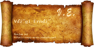 Vági Ernő névjegykártya